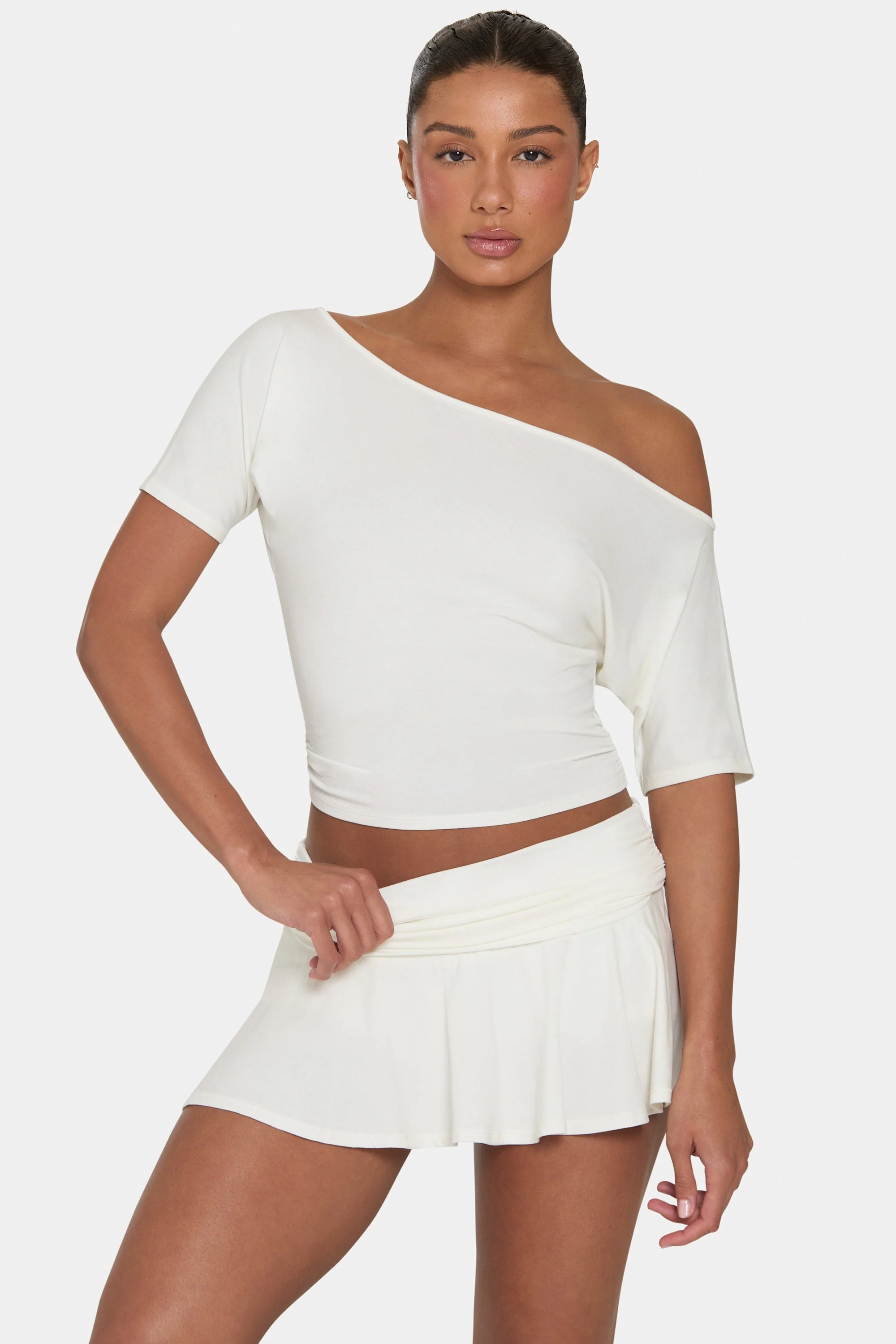 ButterCloud™ Slouchy Off-Shoulder Top in Coconut - Image 4