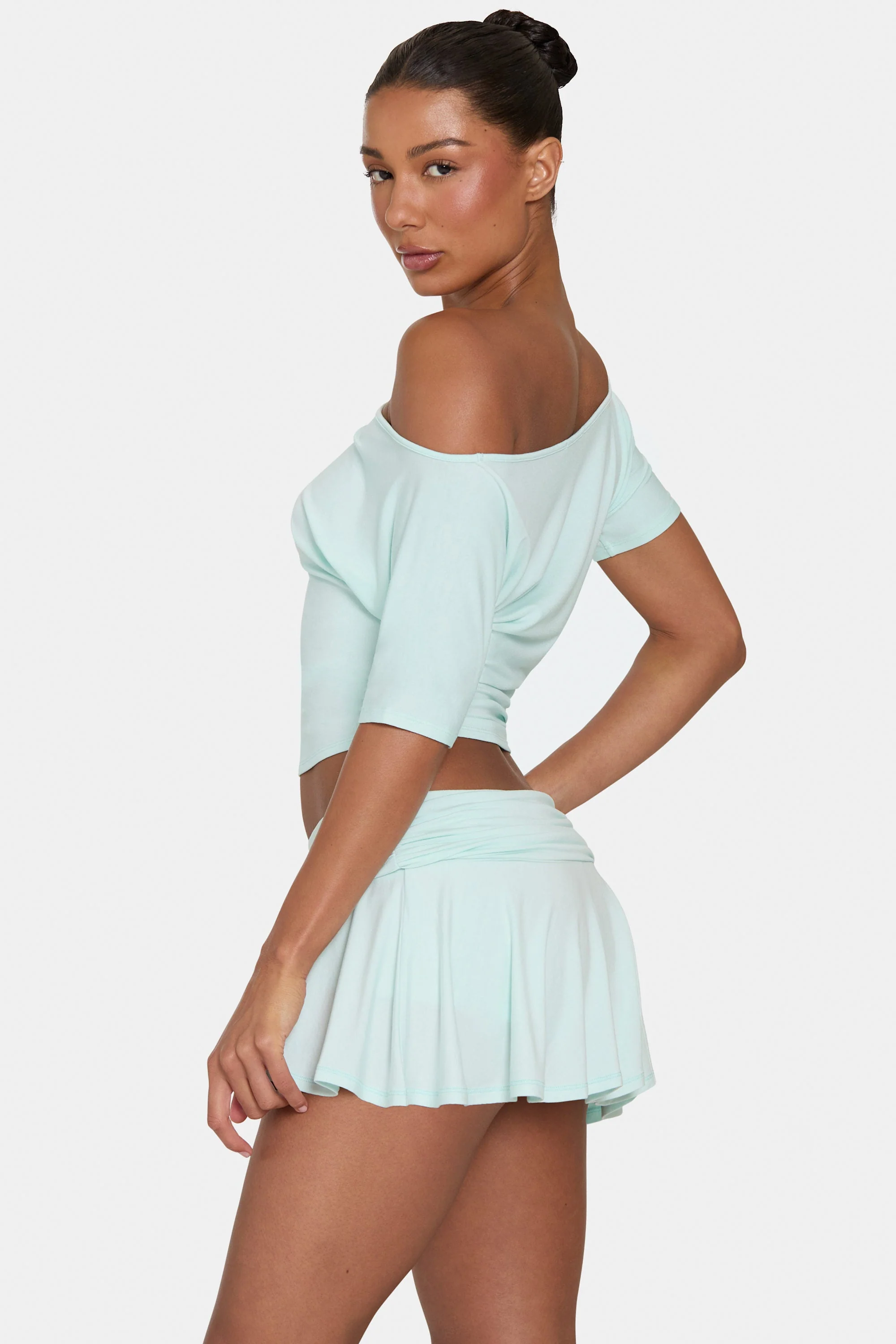 ButterCloud™ Slouchy Off-Shoulder Top in Peppermint - Image 3