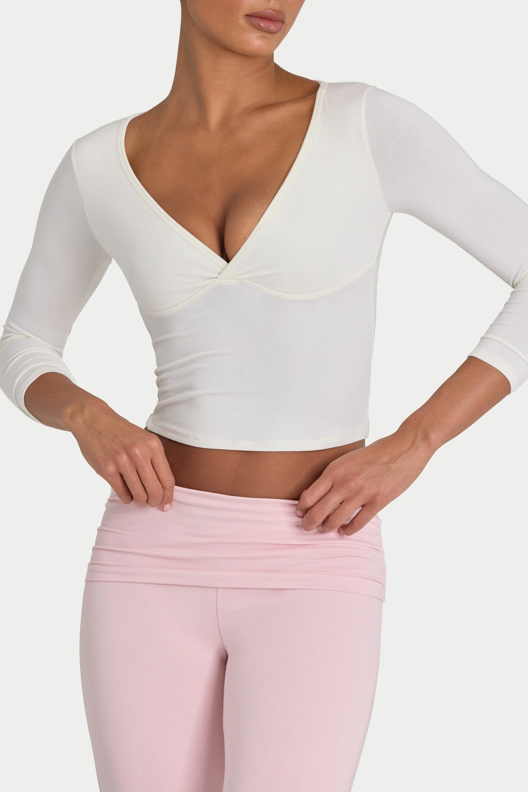 ButterCloud™ 3/4 Sleeve Top in Coconut - Image 2