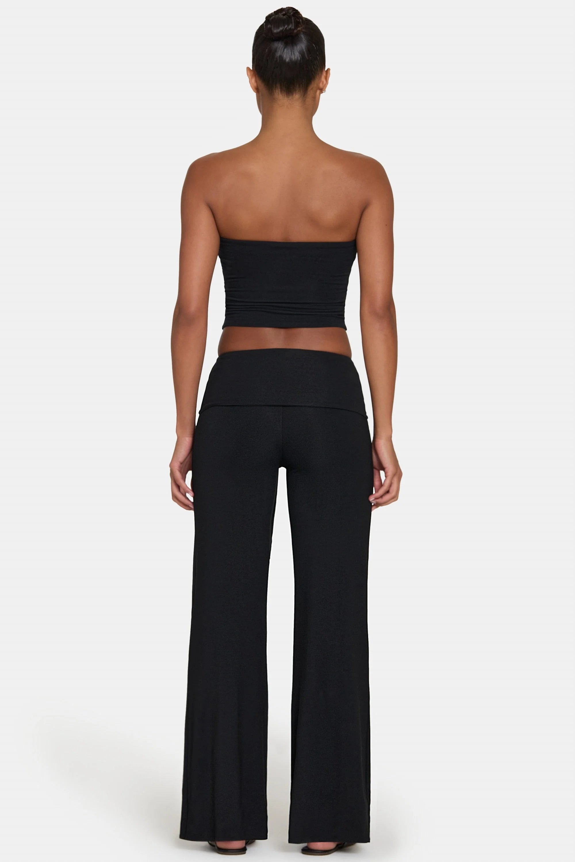 ButterCloud™ Tie-Waist Wide-Leg Trousers in Black - Image 2