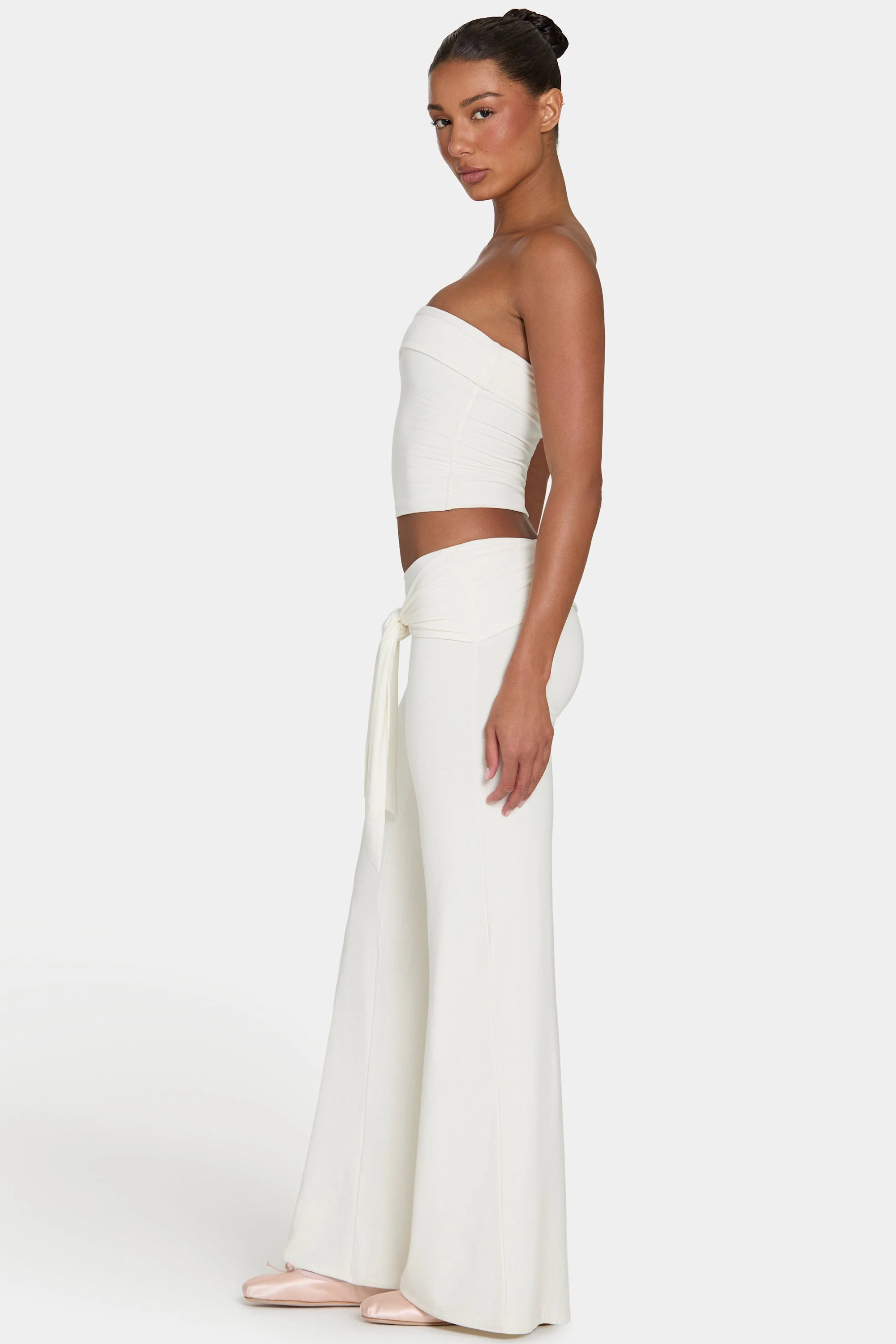 ButterCloud™ Tie-Waist Wide-Leg Trousers in Coconut - Image 3