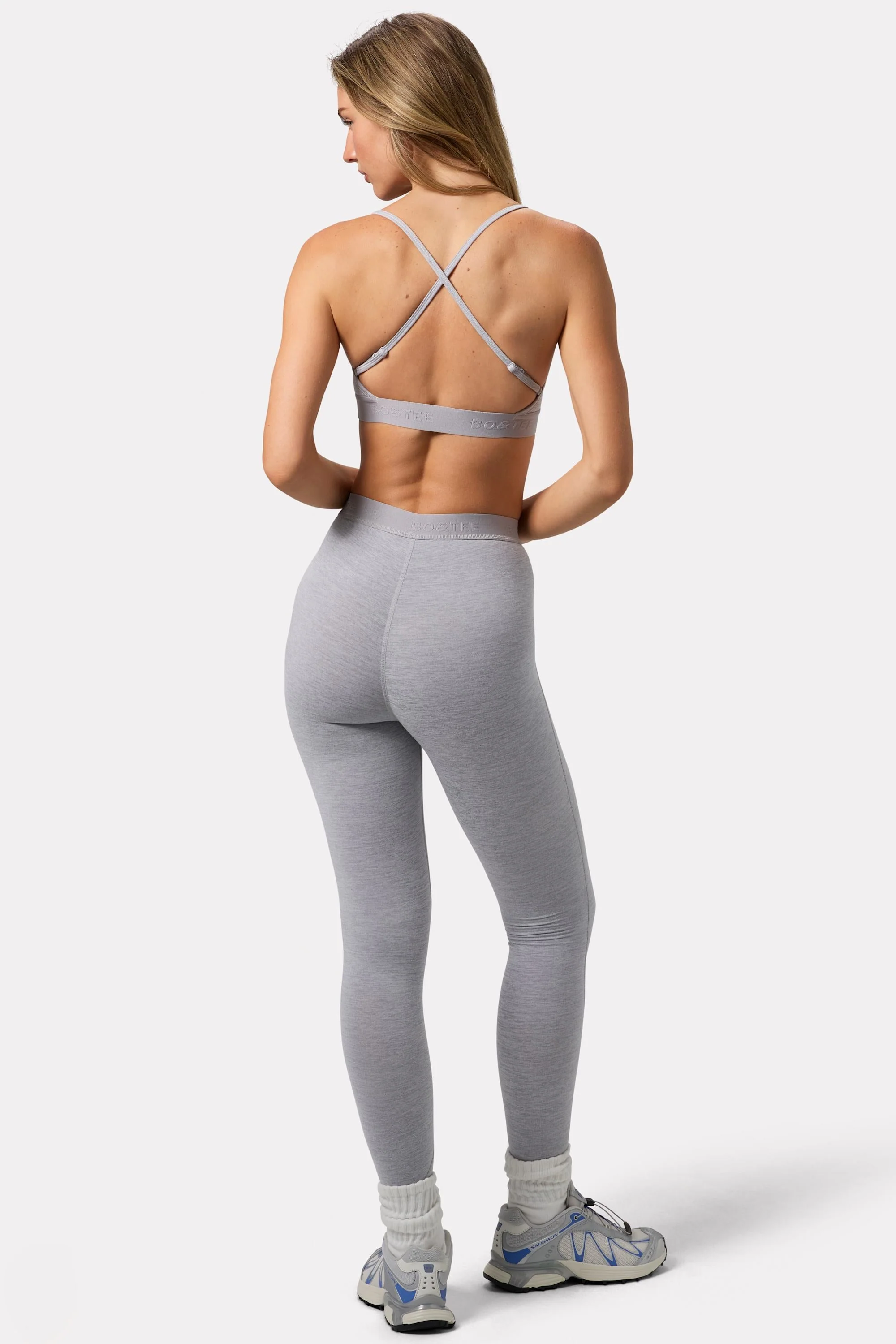 Soft Active Leggings in Grey Marl - Image 3