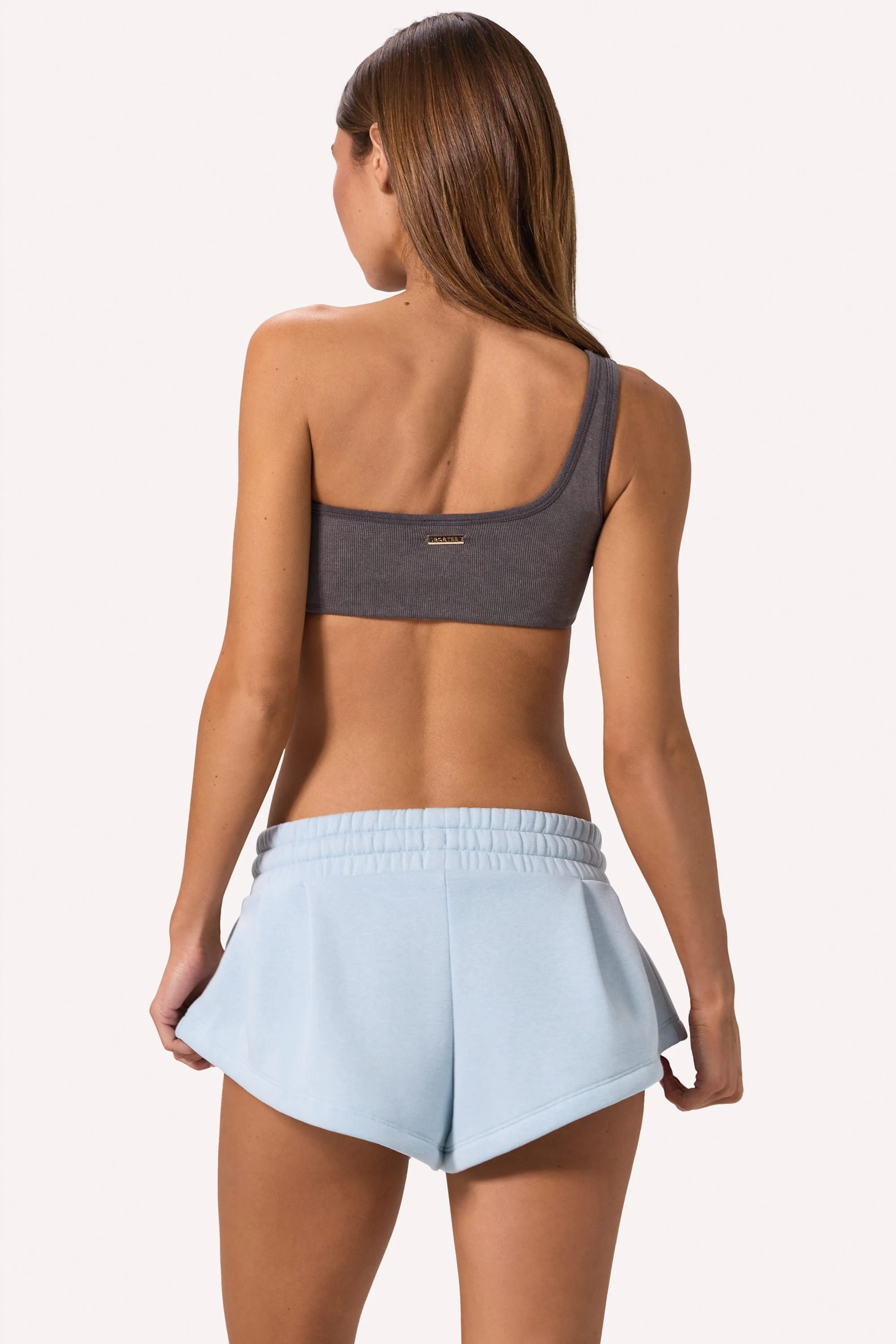 One-Shoulder Sports Bra in Washed Charcoal - Image 2