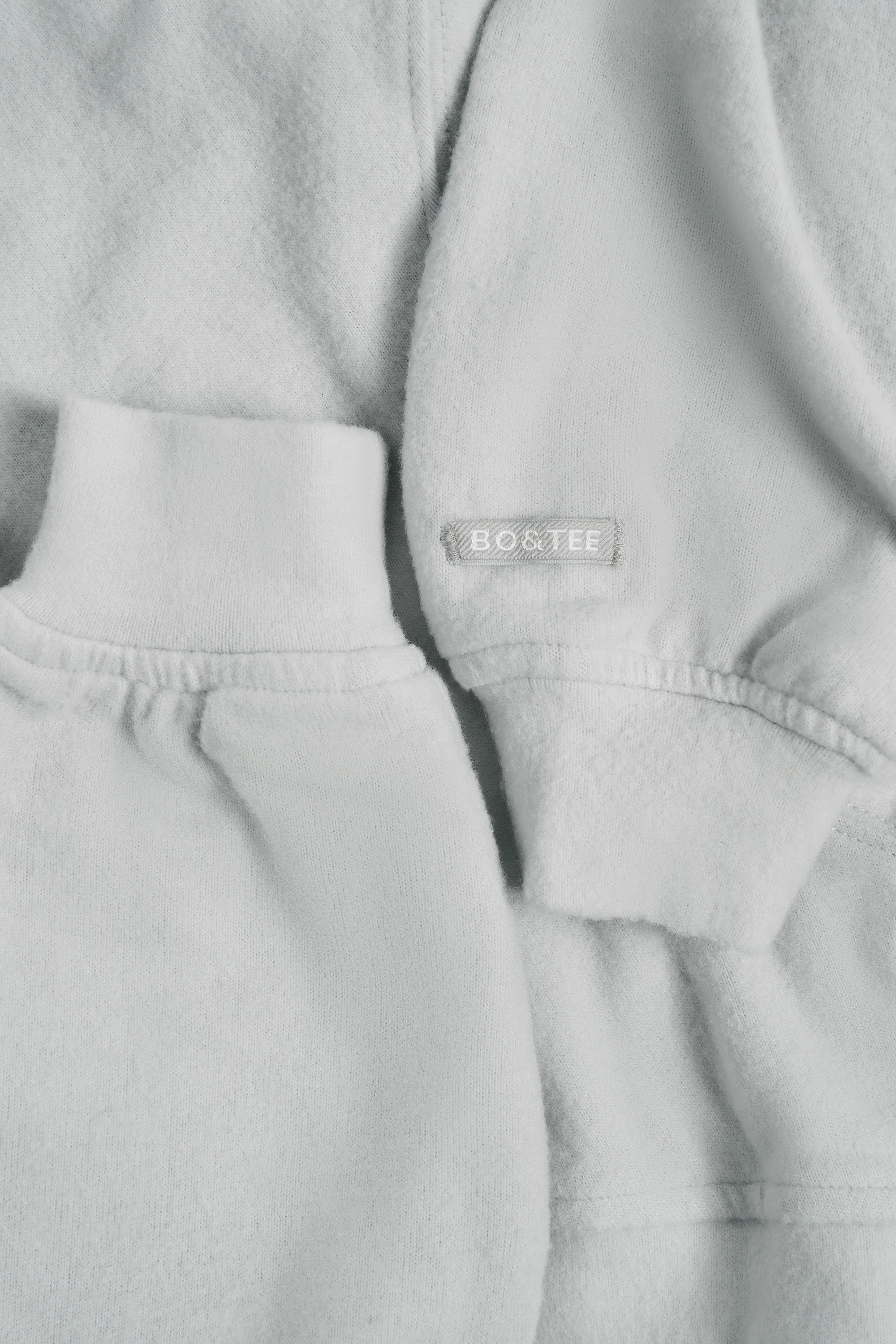 Brushed Jersey Hooded Cropped Shrug in Fog Grey - Image 4