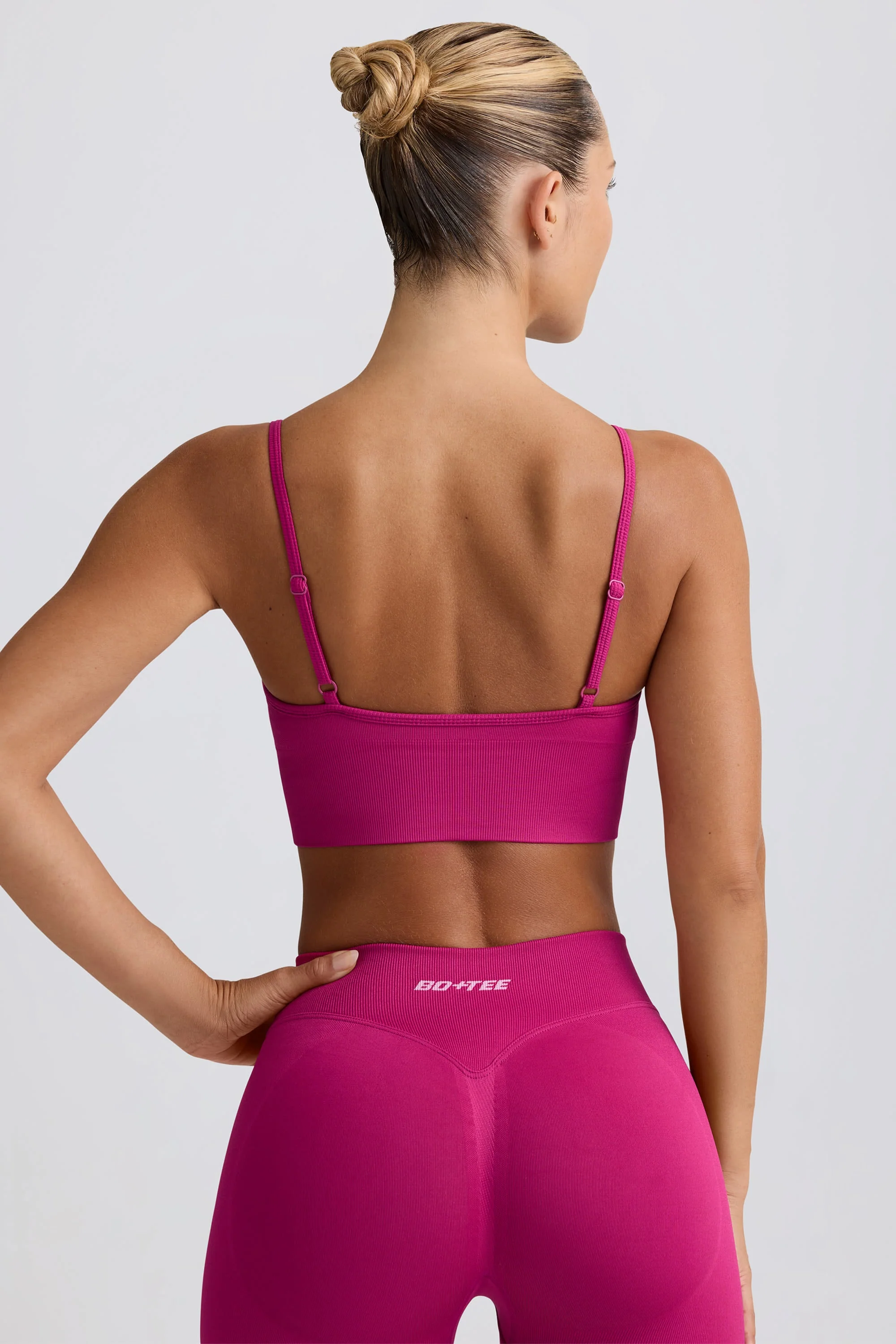 Define Luxe V-Neck Sports Bra in Berry - Image 4