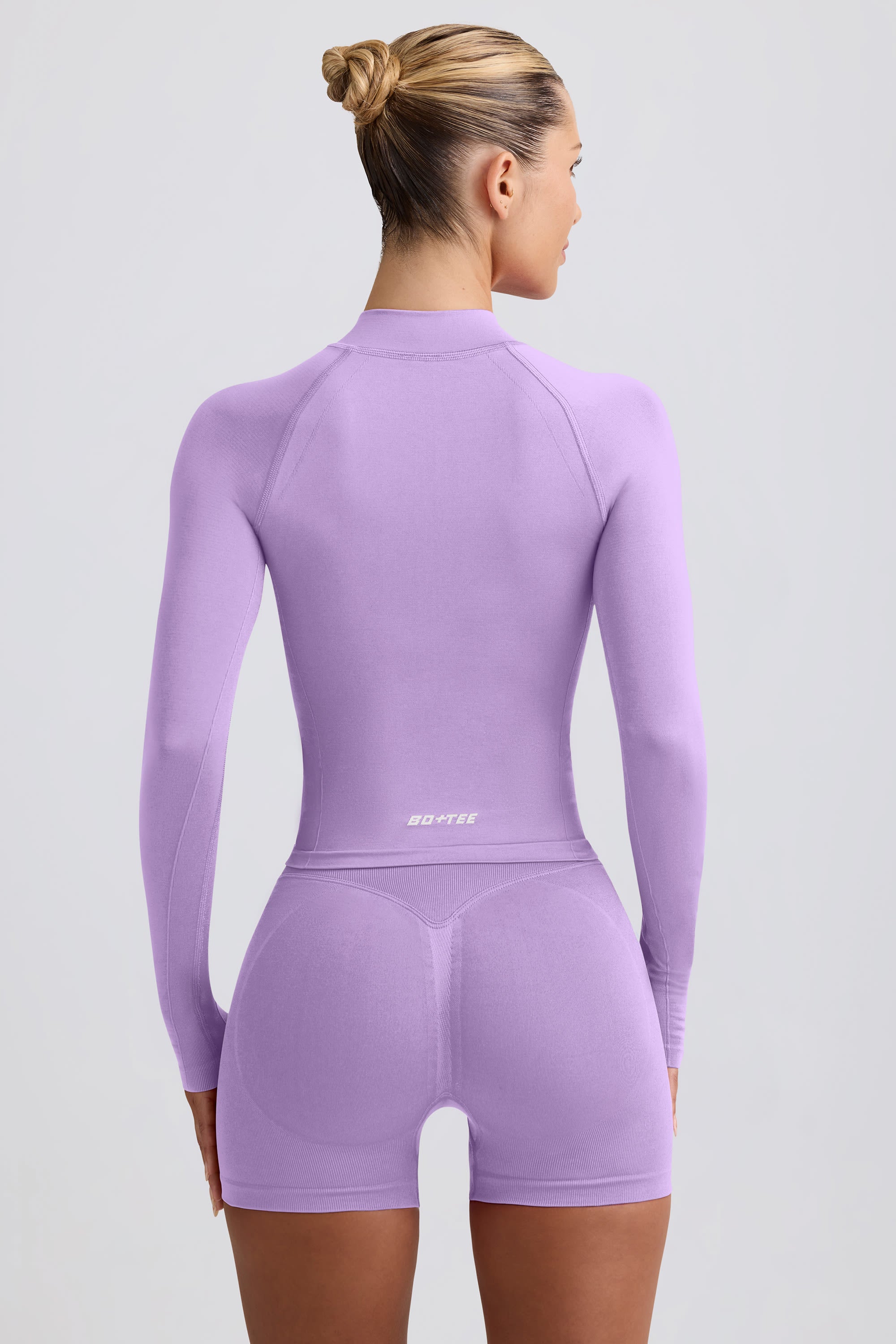 Define Luxe Zip-Up Jacket in Lilac - Image 7