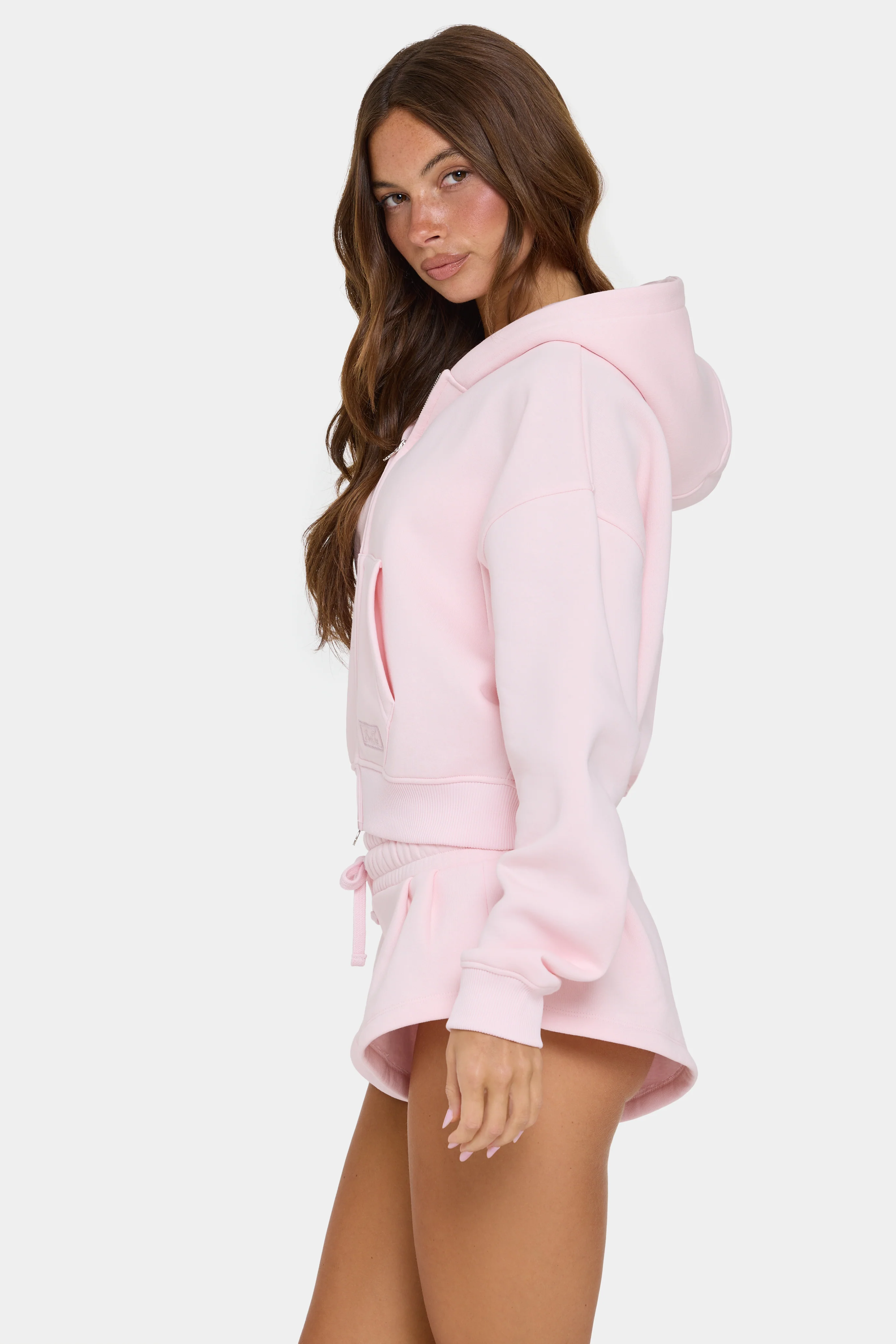 Oversized Zip-Up Hoodie in Sorbet - Image 4