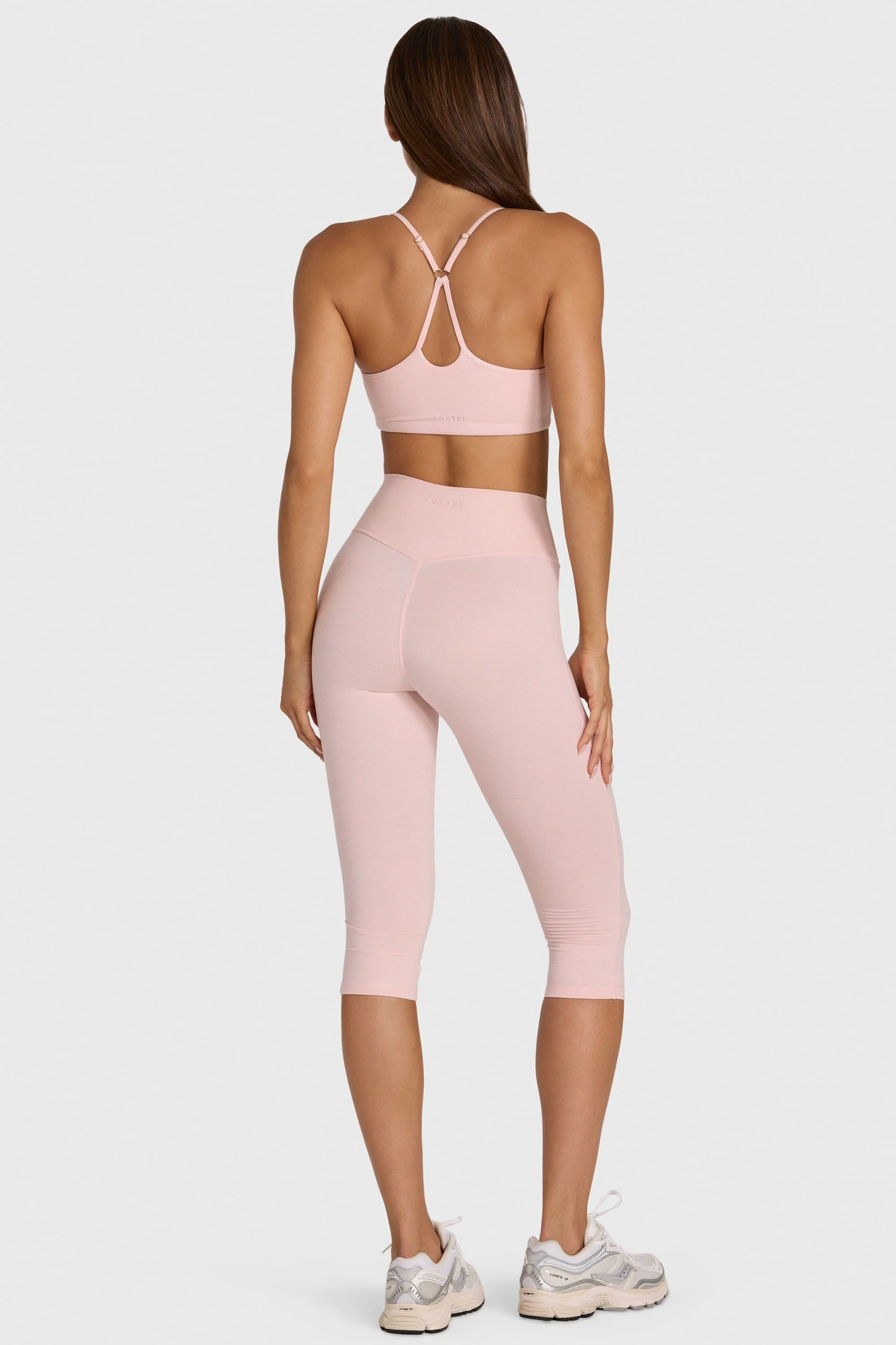 Soft Active Capri Leggings in Blush Marl - Image 2