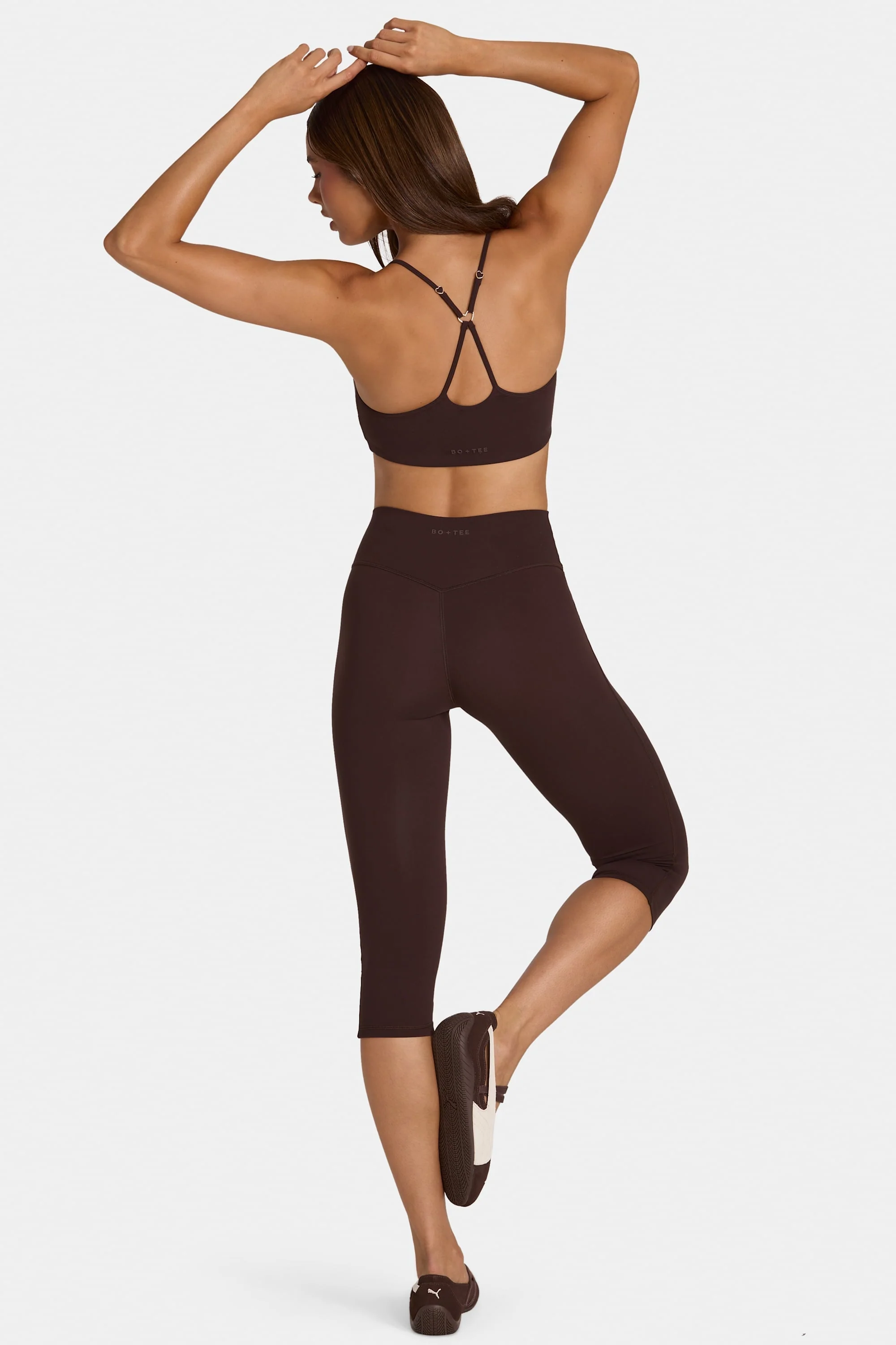 Soft Active Capri Leggings in Espresso - Image 2