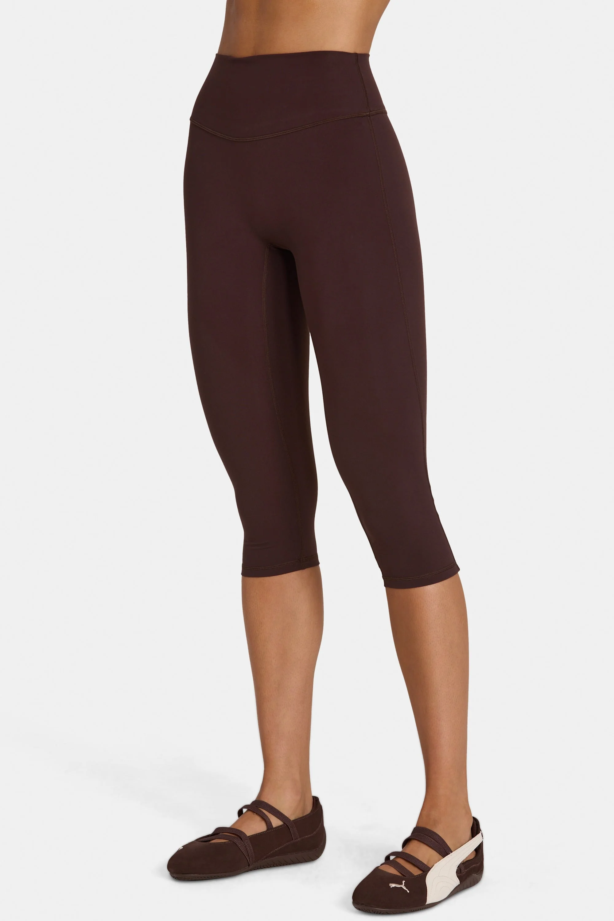 Soft Active Capri Leggings in Espresso - Image 4