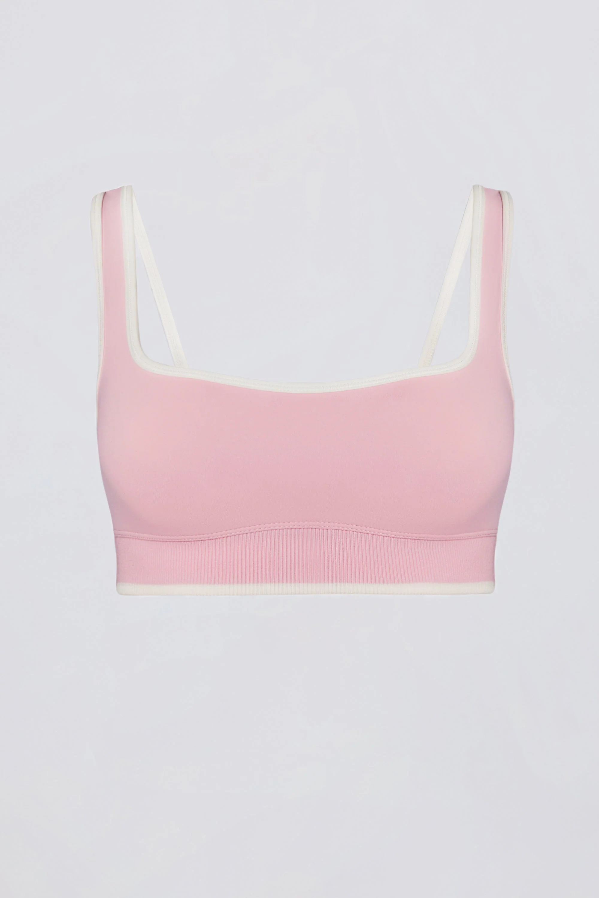 Soft Active Contrast Sports Bra in Powder Pink - Image 4