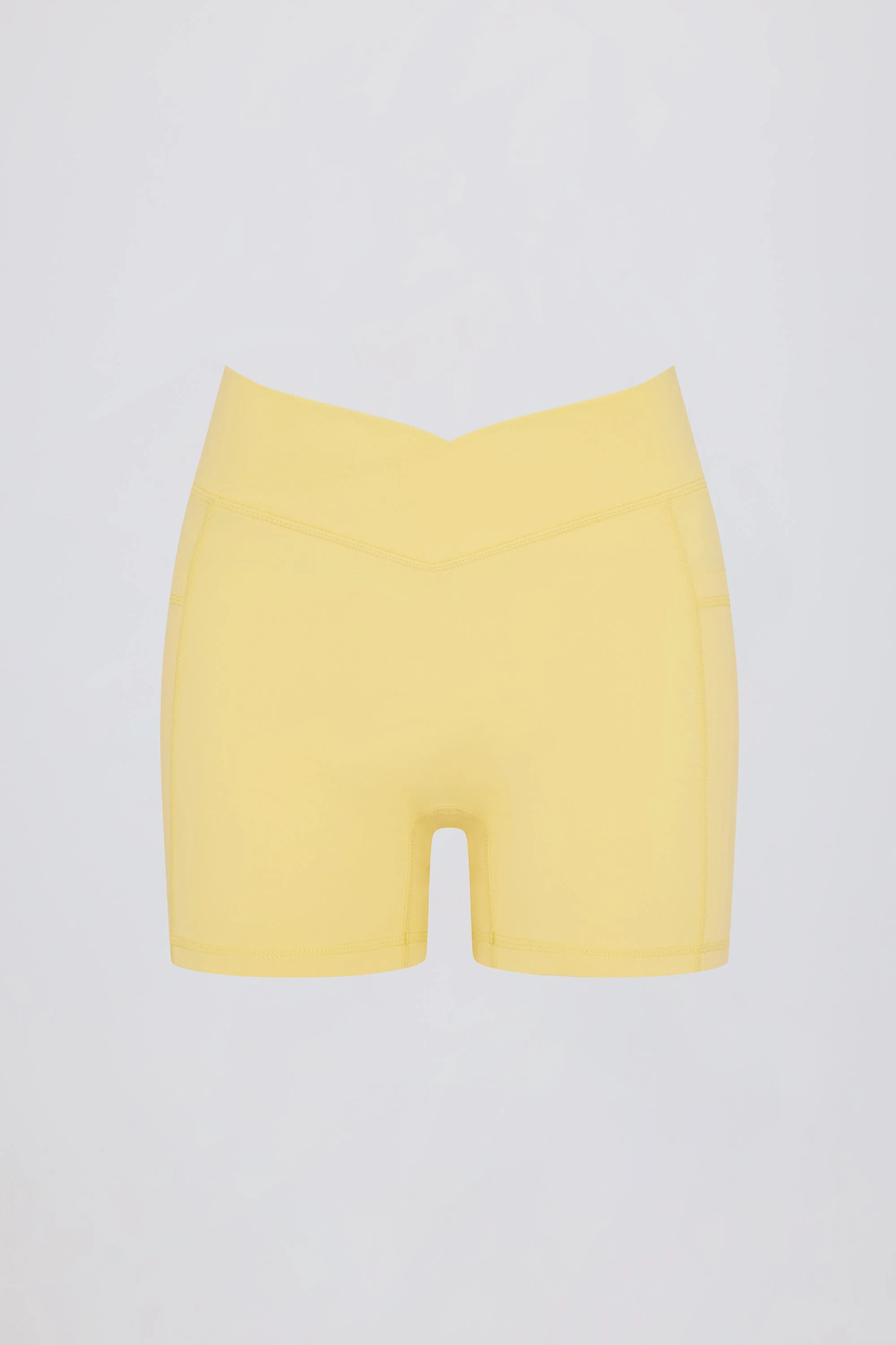 Soft Active Pocket V-Waist Mini Shorts in Lemon - Image 4