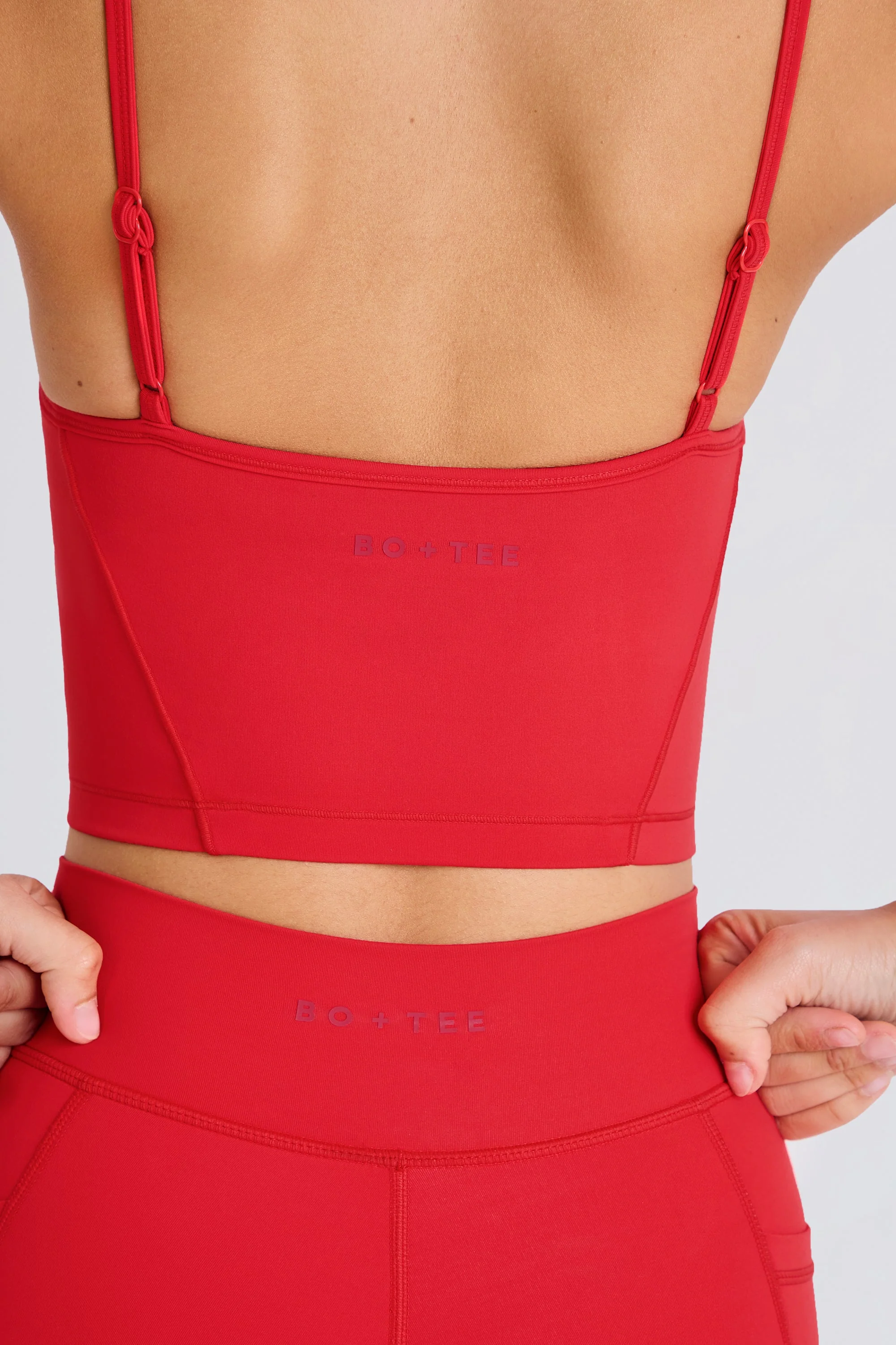 Soft Active Layered Cropped Tank Top in Strawberry - Image 4