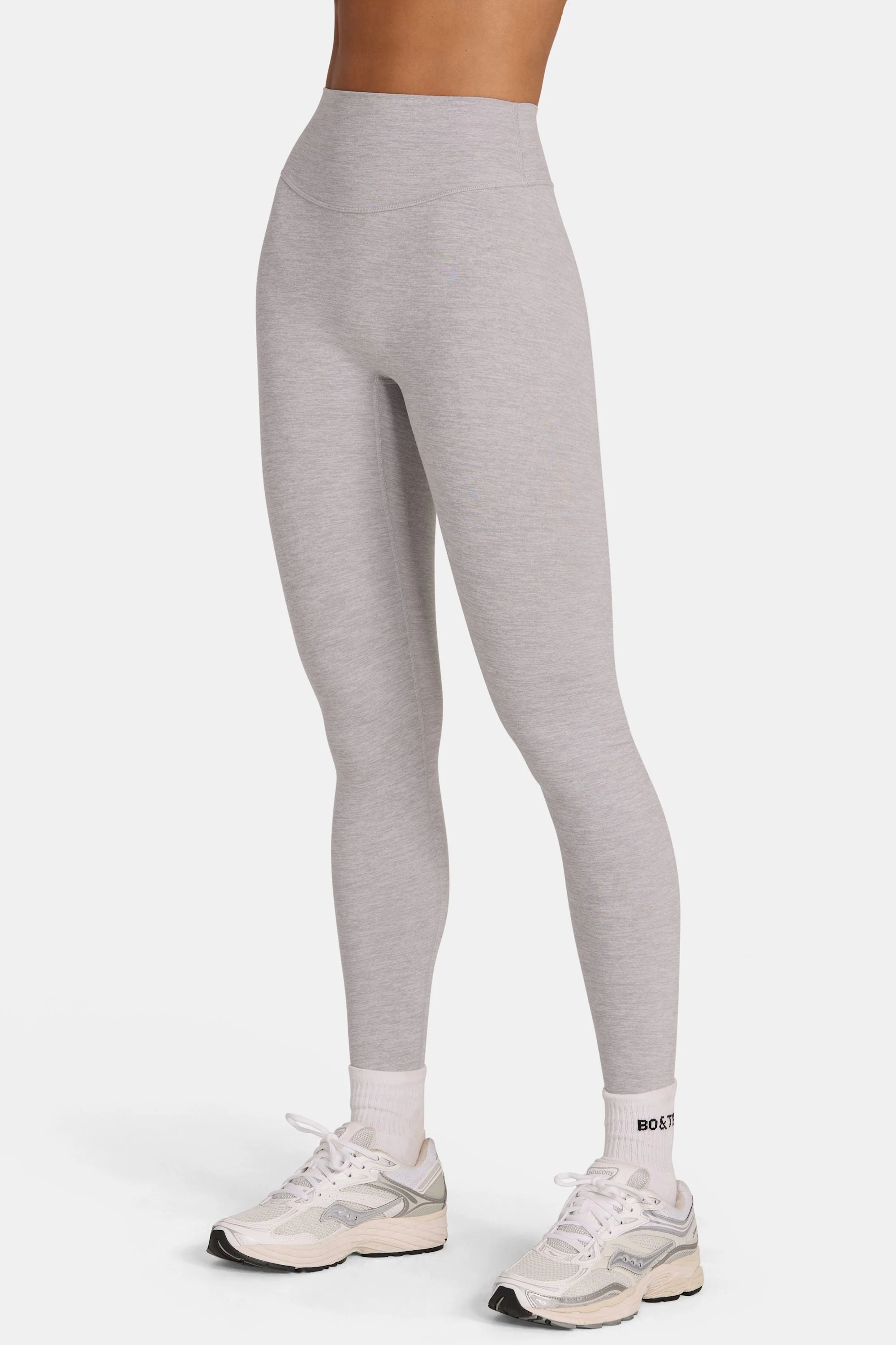 Soft Active Full-Length Leggings in Grey Marl - Image 4