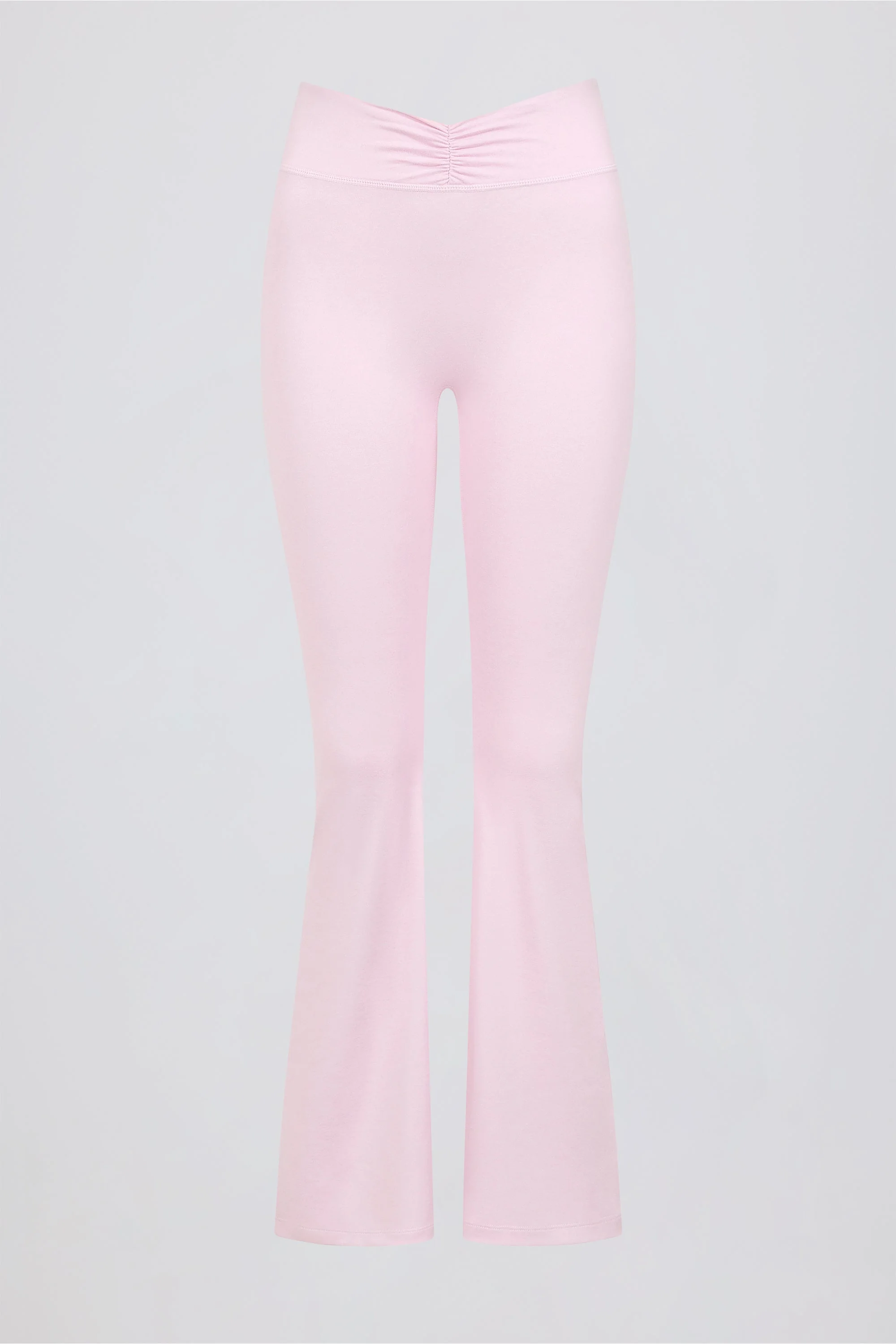 Brushed Jersey Ruched Flared Trousers in Bloom - Image 5