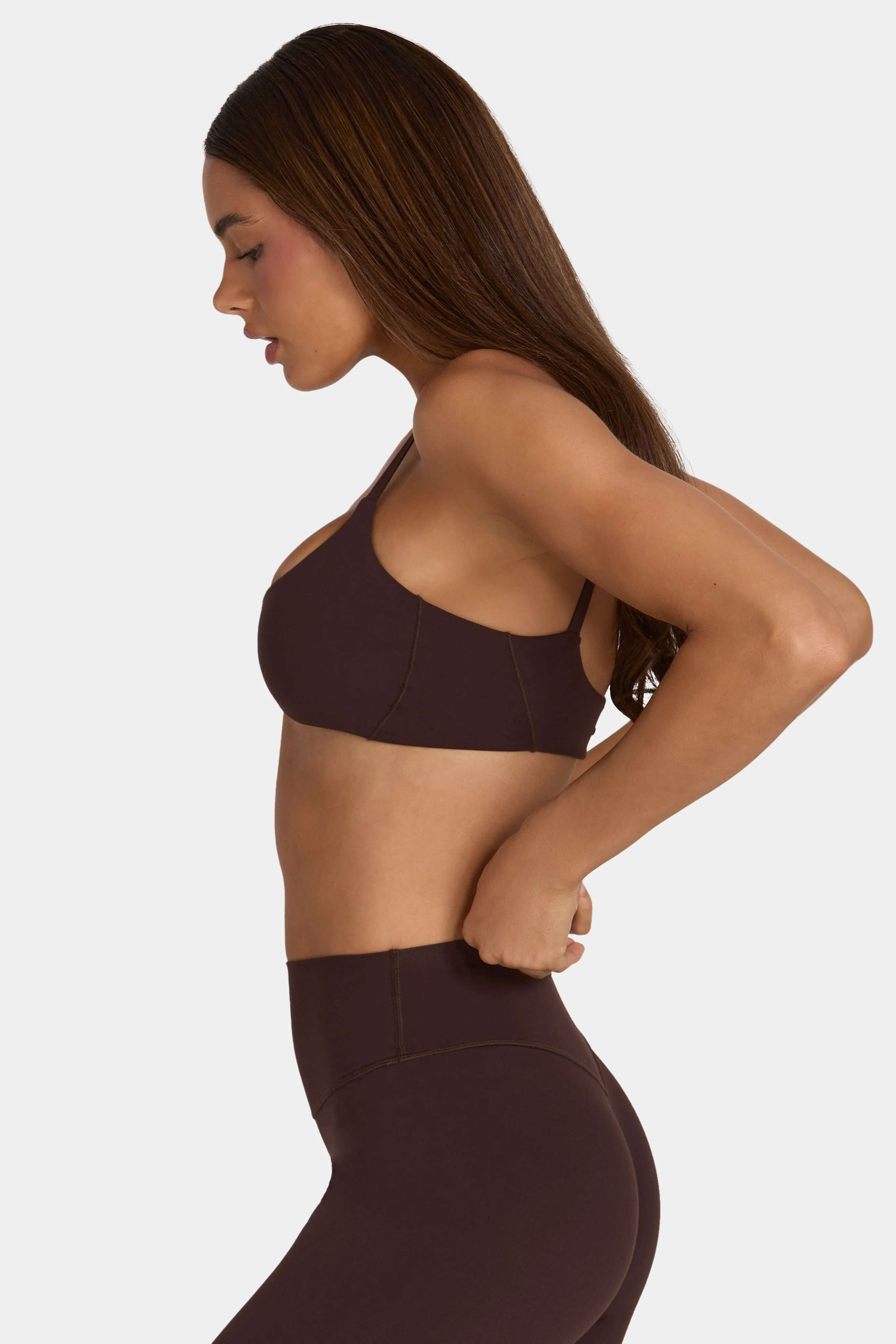 Soft Active Low-Impact Sports Bra in Espresso - Image 3
