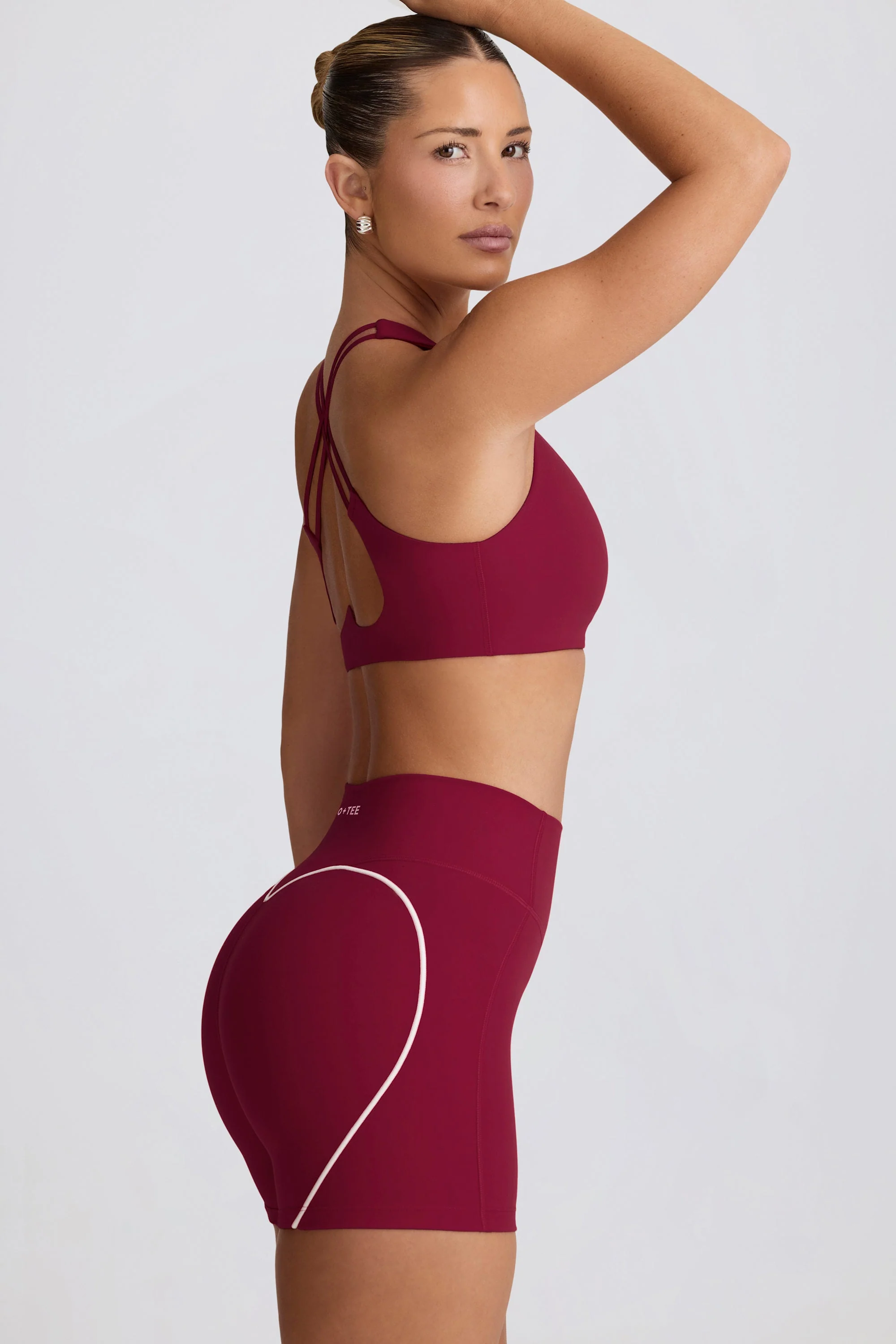 Soft Active Low-Impact Sports Bra in Burgundy - Image 3