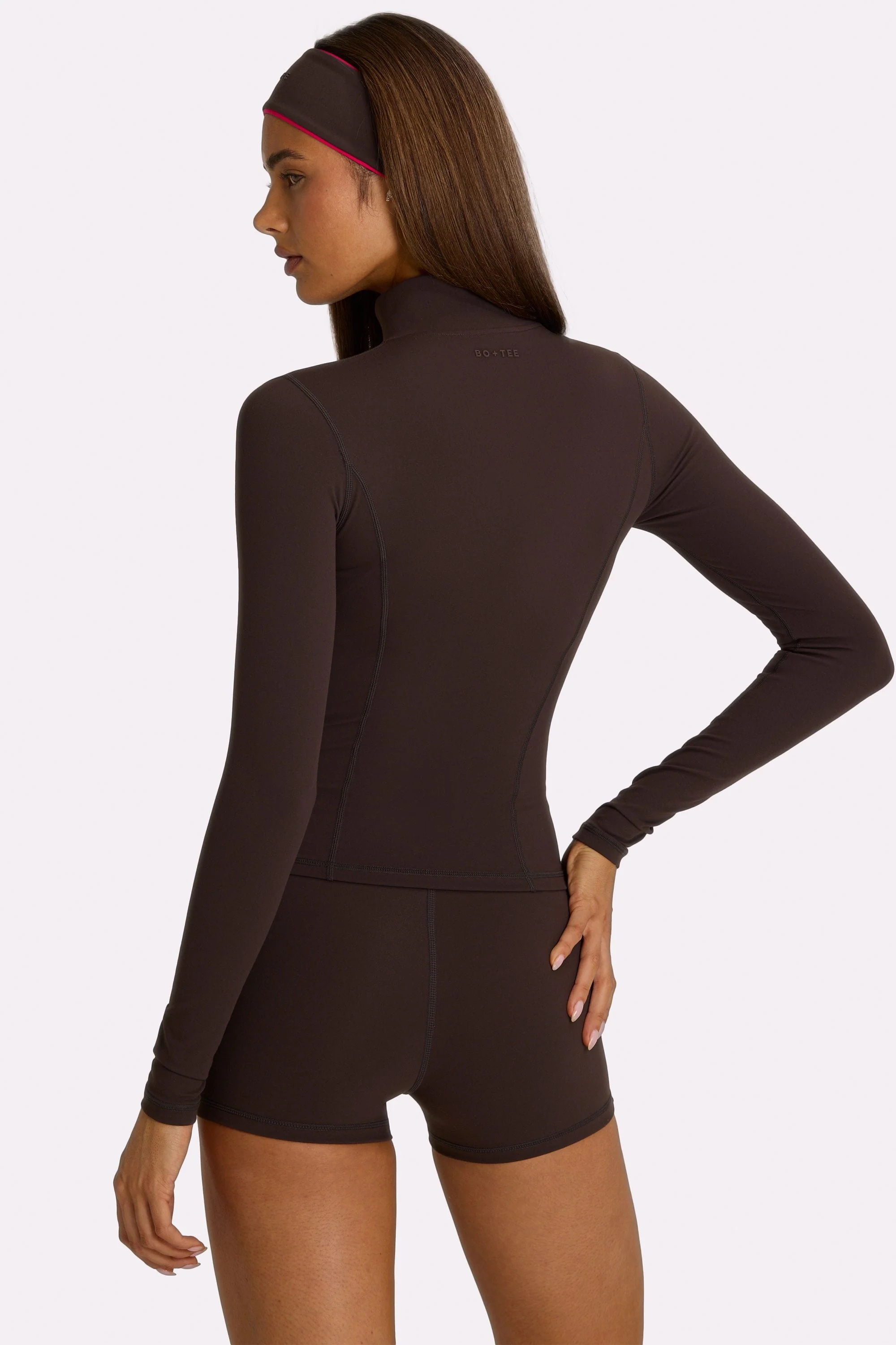 Soft Active Zip-Up Jacket in Truffle - Image 2