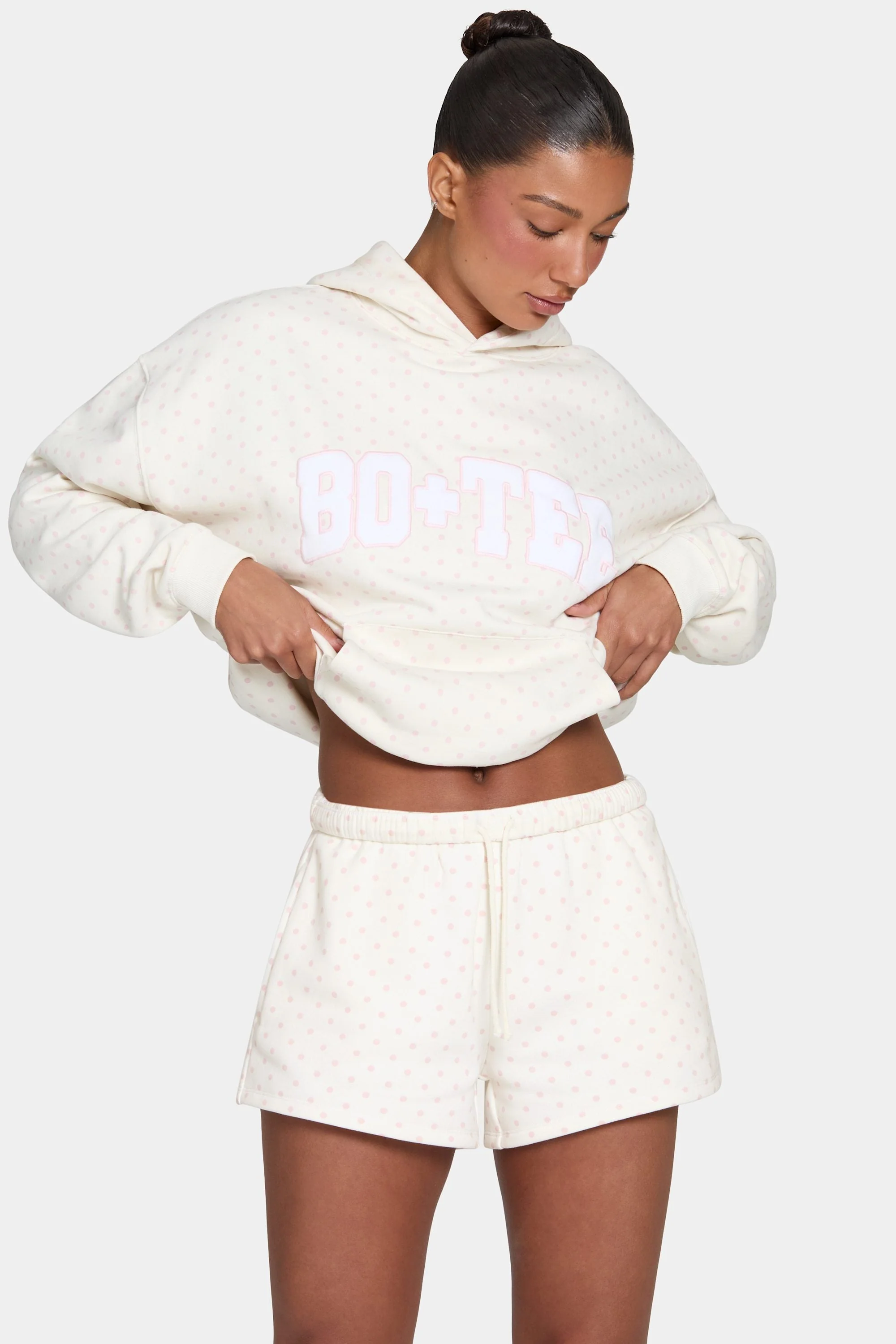 Sweat Shorts in Blush Polka Dot - Image 6