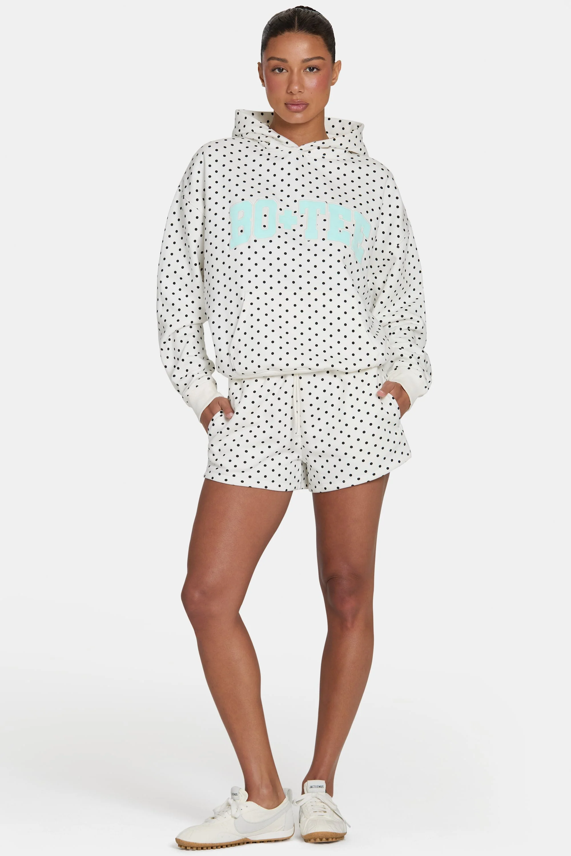 Sweat Shorts in Coconut Polka Dot - Image 6