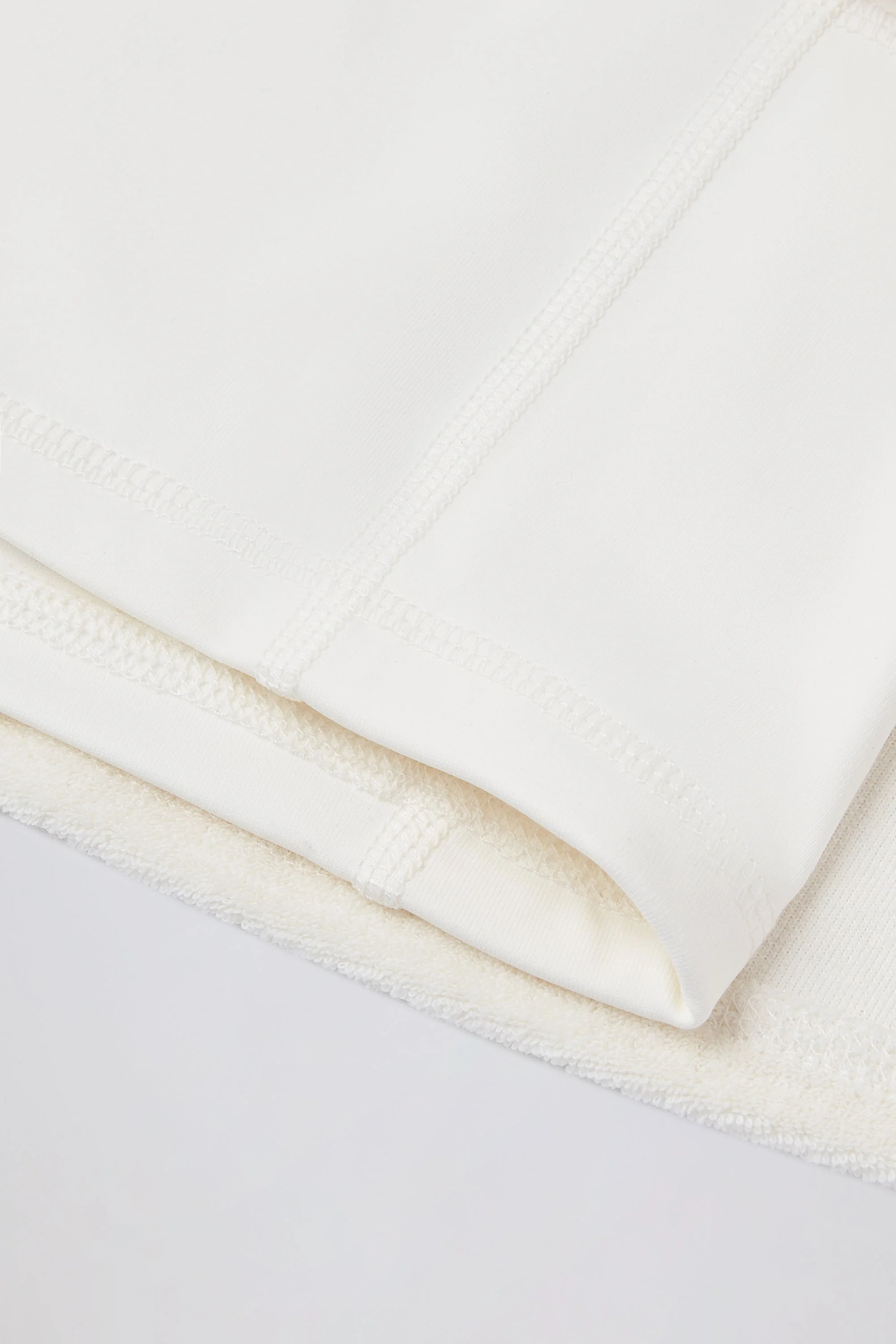 Terry Towelling Mid-Rise Skort in Ivory - Image 6